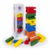 Jenga farebná s kockami drevená veža