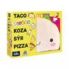 Taco, plyšák, koza, sýr, pizza