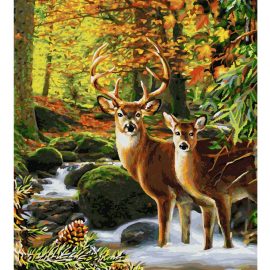 Jelene v lese (40 x 50 cm)