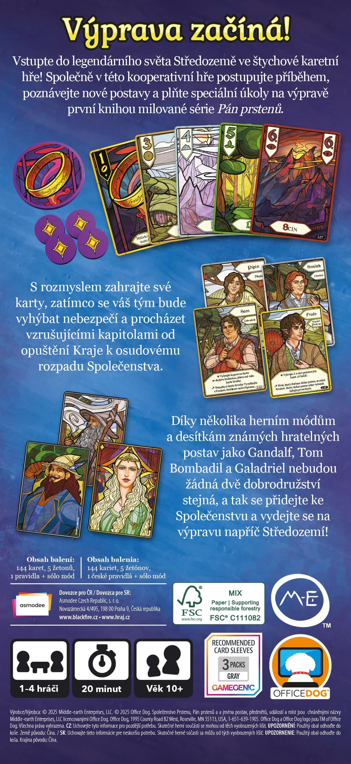 Pán prstenů: společenstvo prstenu - štychová karetní hra